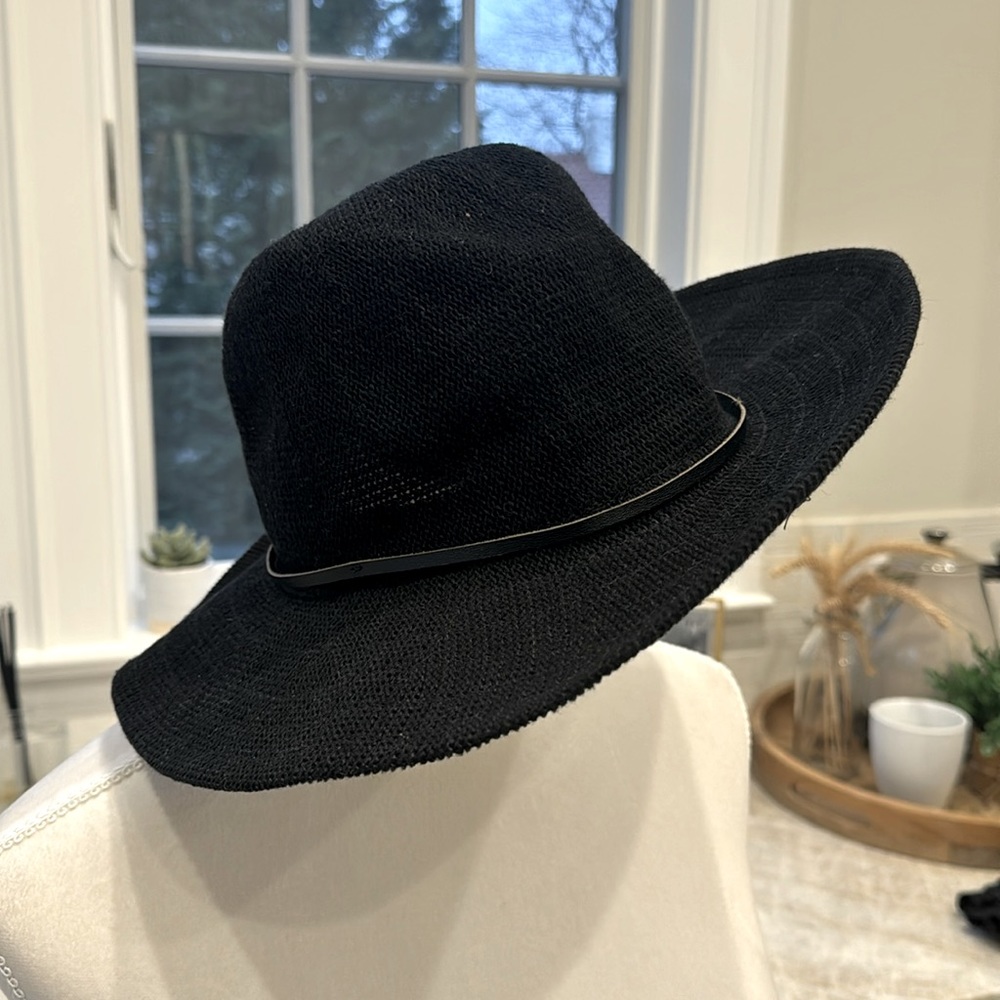 Black Fedora woven hat - unisex